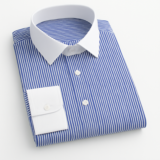 Double Cuff Executive ‘The Regent’ Shirt – Blue Stripe